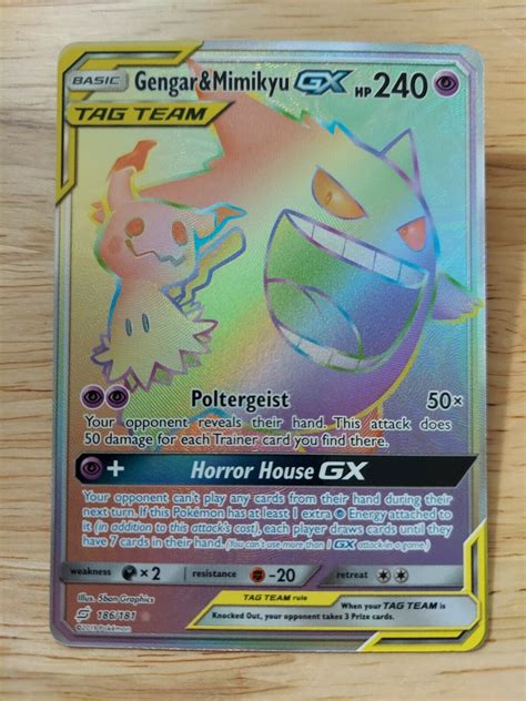 Gengar Mimikyu GX 186 181 Team Up Full Art Secret Rainbow Rare