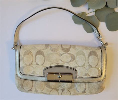 Coach Signature Kristen Flap Sequins Wristlet Bag Gem