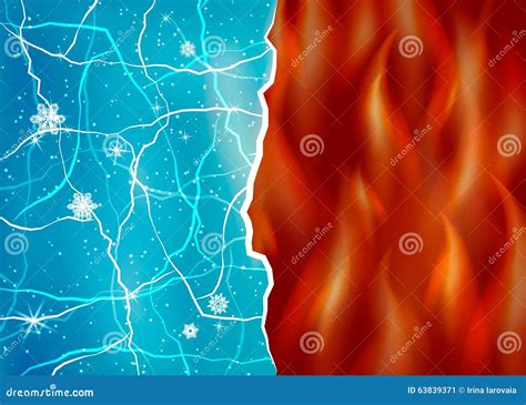 Ice And Fire Vector Illustration Stock Vector Illustration Of Color