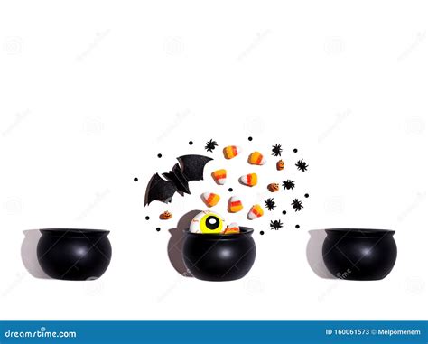 Halloween Decorations With Witch Cauldron Royalty-Free Stock ...