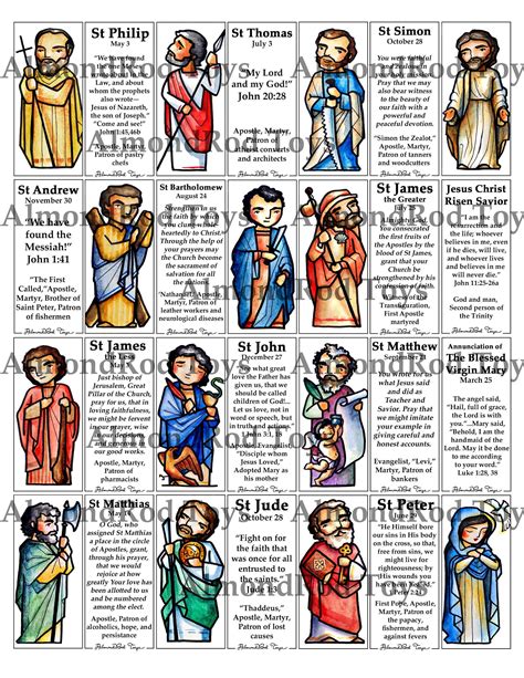 Saint Collection Craft Sheets 12 Different Saints Per Page 24