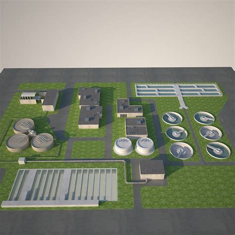 Water Treatment Plant 3d Model