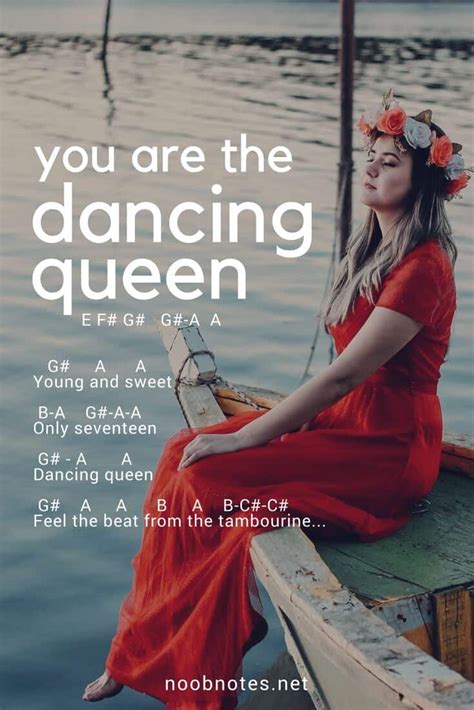 Dancing Queen – ABBA letter notes for beginners - music notes for newbies