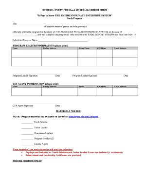 Fillable Online Uky Official Entry Form And Materials Order Form It