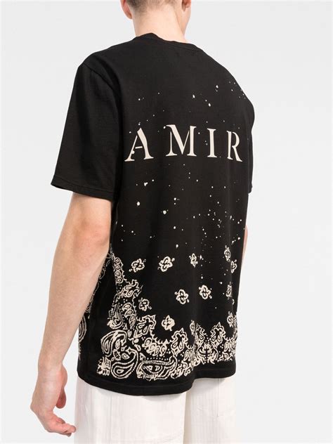 Amiri Bandana Bleach Paint Splatter Print T Shirt Farfetch