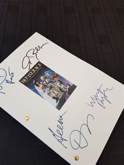 Beetlejuice Film Movie Script With Signatures Autographs