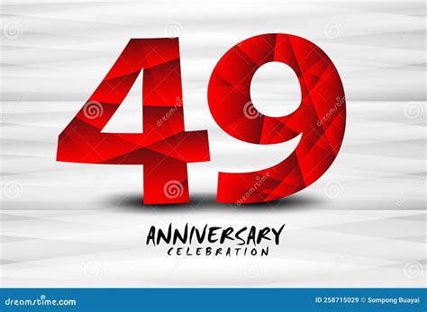 Year Anniversary Celebration Logo Red Polygon Vector Number