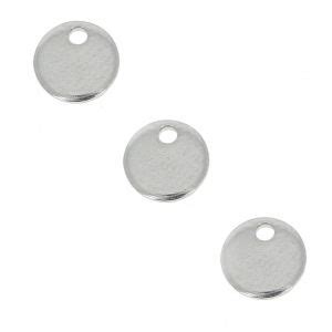 Sequins ronds 6 mm médaille à graver en Acier inox x8 Perles Co