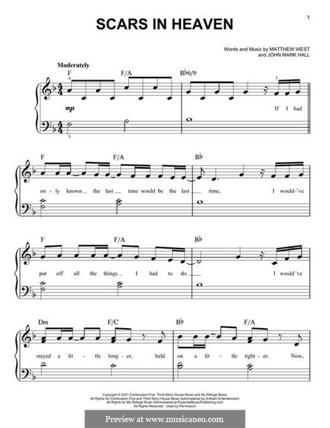 Scars In Heaven (Casting Crowns) by J.M. Hall - sheet music on MusicaNeo