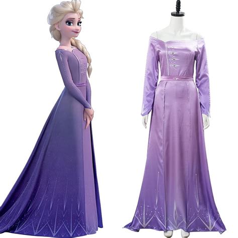 Frozen 2 Nightgown Gown Elsa Arendelle Bedroom Purple Pink Dress Violet