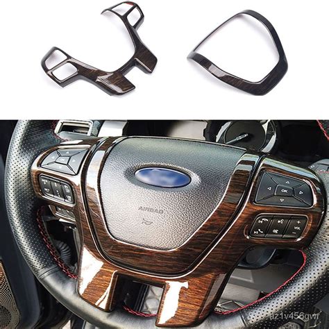 Abs Wood Grain Steering Wheel Frame Decorator Cover Fit For Ford Ranger