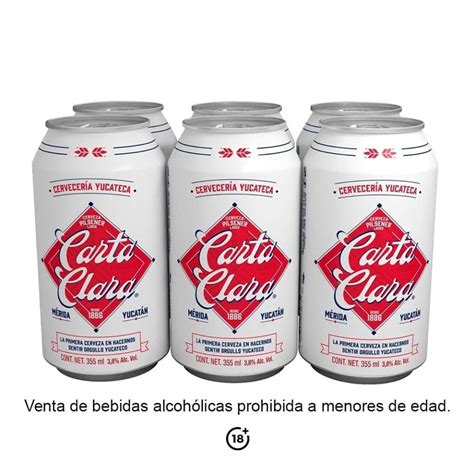 Cerveza Carta Clara Pilsener 6 Latas De 355 Ml Cu Walmart