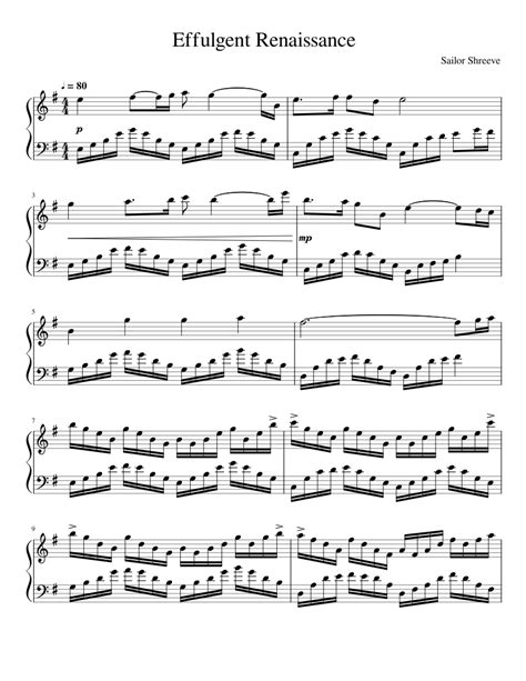 Effulgent Renaissance Sheet Music For Piano Solo