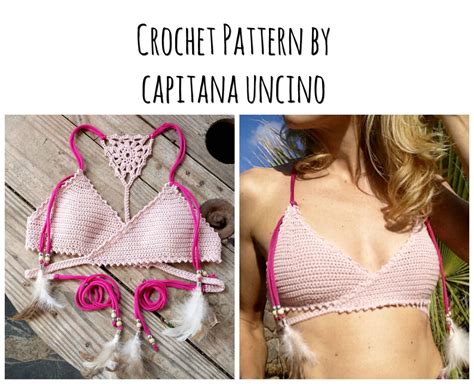 Pdf File For Crochet Pattern Aliyah Crochet Bikini Top Sizes Etsy