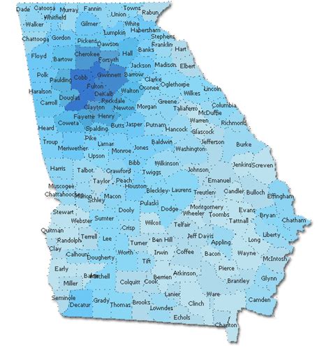 Georgia Map With Zip Codes And Cities