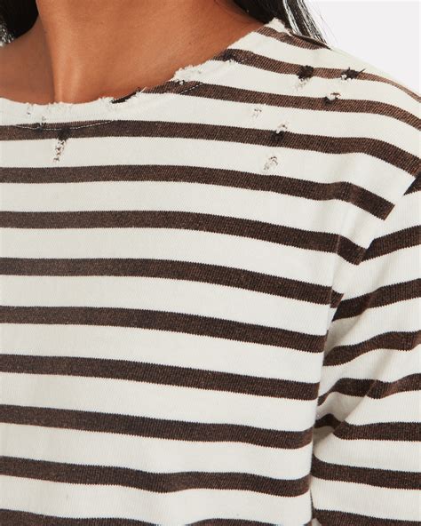 R13 Distressed Breton Stripe T Shirt Intermix®