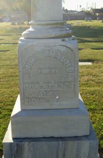 Henry Kraemer 1847 1927 Memorial Find A Grave