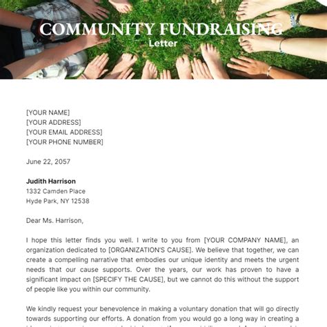 Community Fundraising Letter Template Edit Online And Download Example