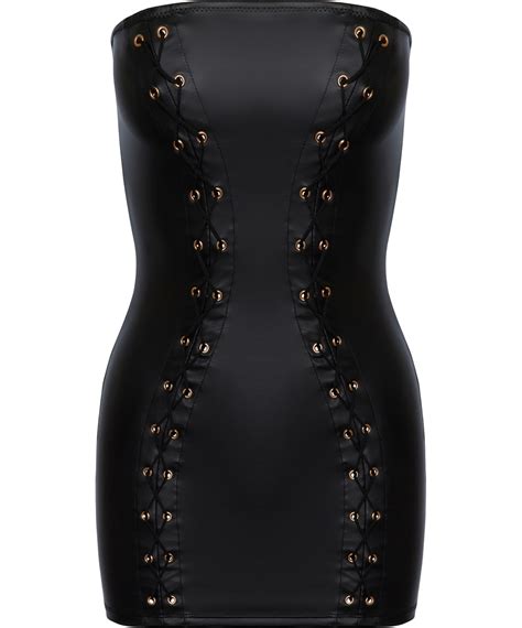 Cottelli Lingerie Black Matte Look Mini Dress With Lacing Sexystyle Eu