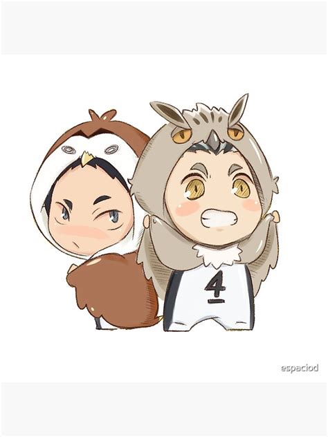 Haikyuu Bokuto And Akaashi Chibi Poster For Sale By Espaciod