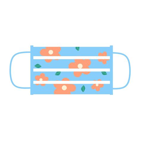 masque de belle femme avec motif de fleurs. masque respiratoire de