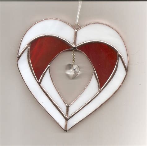 Stained Glass Valentine Heart Suncatcher Vr18 Stained Glass Stained Glass Ornaments