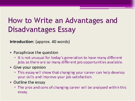 Writing Advantages And Disadvantages Essay Aims And Objectives