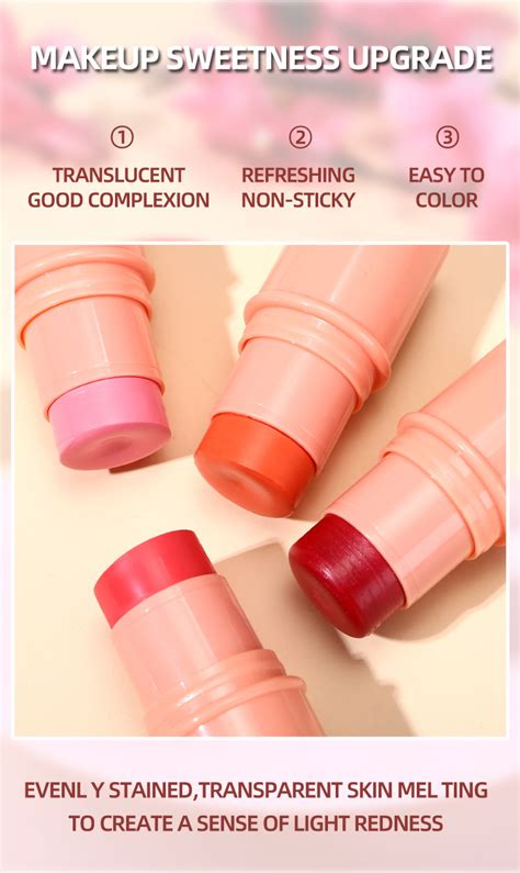 Lip Cheek Eye Multi Purpose Blush Stick Creamy Nude Makeup Pink Tender Four Colors Natural Ruddy
