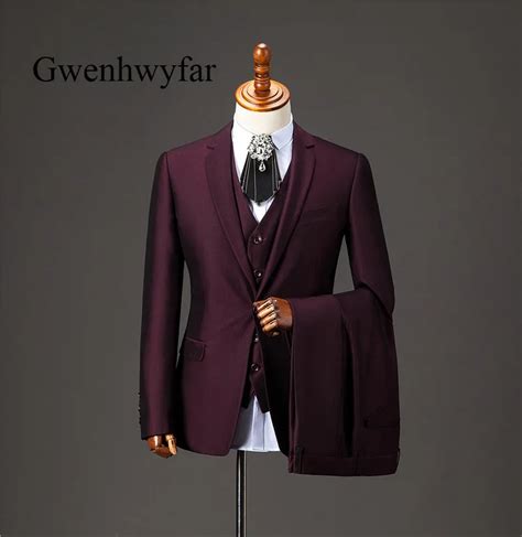 Buy Gwenhwyfar Men Suit 2018 High Quality Dark Red Men