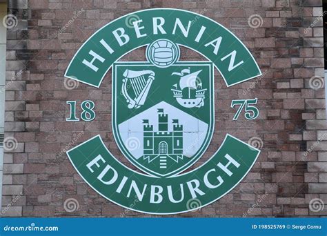 Hibernian Football Club Logo On Stadium Wall Editorial Stock Image