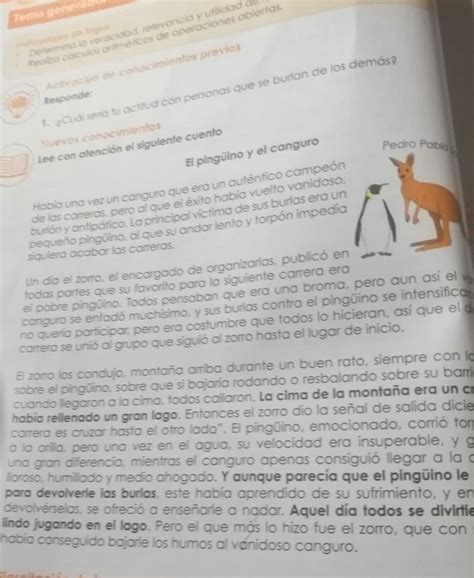 Cual El Mensaje Del Cuento El Canguro Y El Ping Ino Brainly Lat