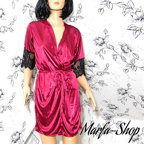 Купить Сексуальный халат с кружевом, бордовый сексуальный эротический ...