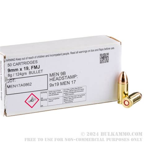 Rounds Of Bulk Mm Ammo By Men Gr Fmj