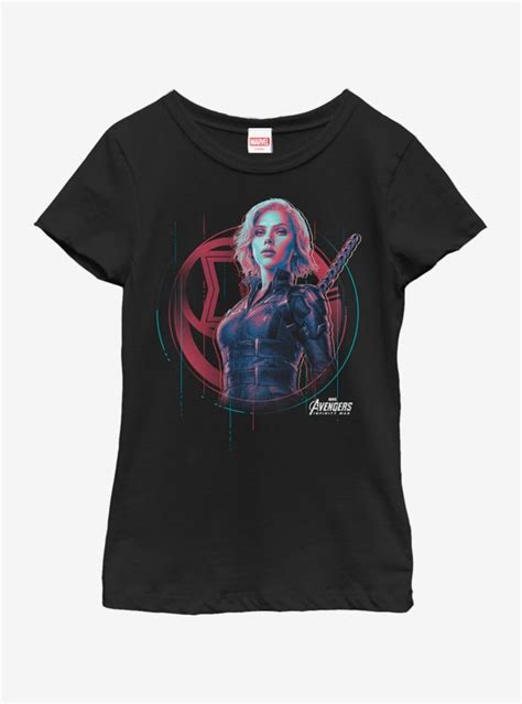 Marvel Avengers Black Widow Tech Youth Girls T Shirt Tech T Shirts T