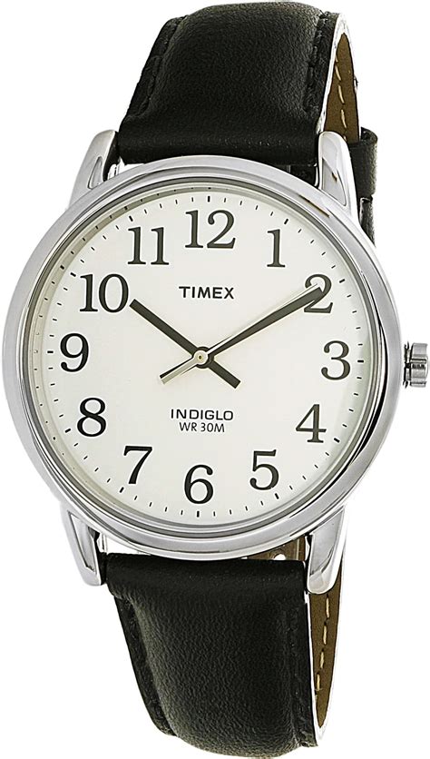 Timex Men S Easy Reader T20501 Black Leather Quartz Dress Watch