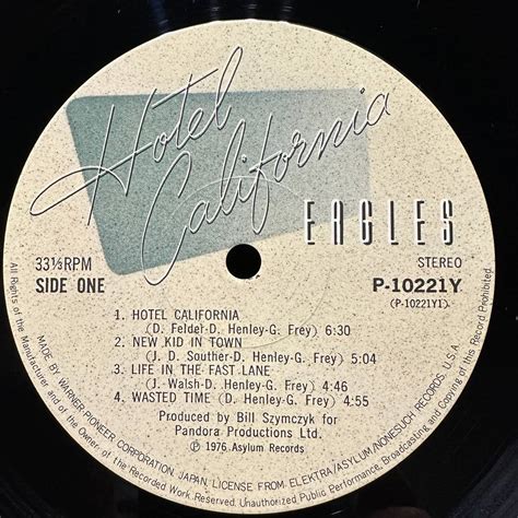 Купить виниловую пластинку Eagles – 1976 – Hotel California – Japan