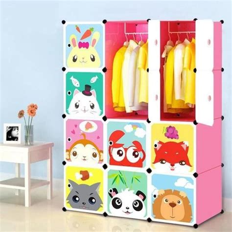 Armoire Penderie Plastique Enfants Rose Cubes Armoire Etag Re