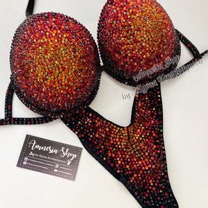 Fiery Competition Bikini Set Rhinestone Fitness IFBB Etsy