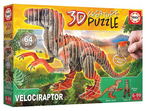 Puzzle Dinosauro Velociraptor D Creature Educa