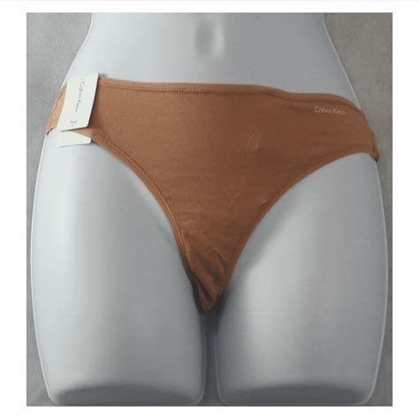 Calvin Klein Women S Soft Logo At Waist Cotton Form Thong Panty M Nude Walmart