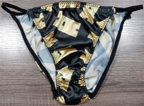 NWOT VINTAGE SATIN STRING BIKINI PANTIES 100 POLYESTER RAZOR SZ L EBay