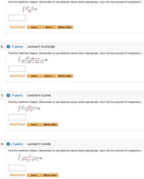 Solved Find The Indefinite Integral Remember To Use Chegg