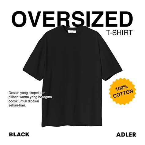 Jual ADLER Oversized T Shirt Black 100 Cotton Shopee Indonesia