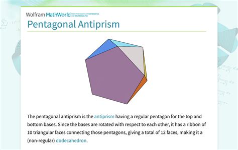 Pentagonal Antiprism From Wolfram Mathworld