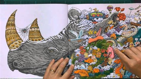 Colouring Book Review: Animorphia with Tips and Coloured Pages. - YouTube