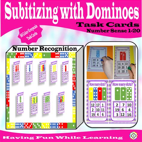 Subitizing With Dominoes Task Cards Number Sense 1 20 Made By Teachers