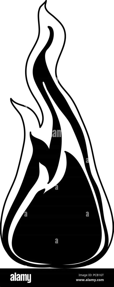 Fire Flamme Symbol In Black And White Stock Vector Image Art Alamy