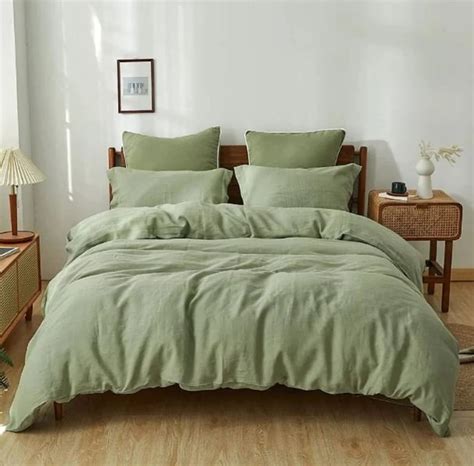 Sage Green 100 Cotton Duvet Cover 3 Pcs Cotton Duvet Cover Sage