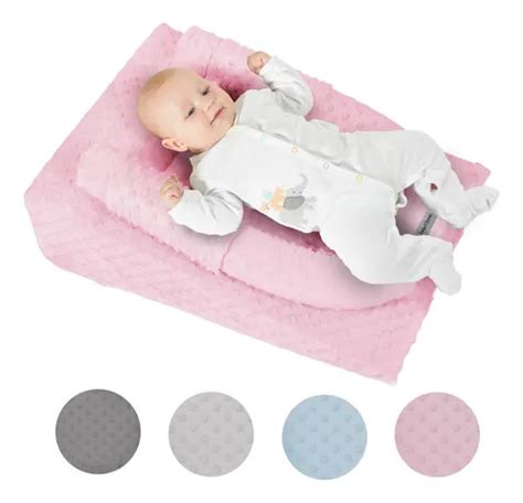 Coj N Almohada Antireflujo Para Bebe Colchon Soporte Cuna Color Rosa