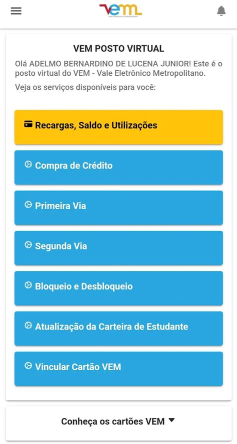 Cart O Vem Recife Consultar Saldo Recarga Bilhete Nico